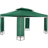 Uniprodo Gartenpavillon 3 x 4 m dunkelgrün