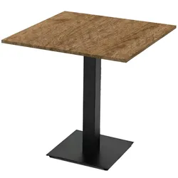 Quadratische Tische 80X80 cm COMPACT PREMIUM Farbe Kastanienholz. Bar- und Restaurantmöbel für den Innen- und Außenbereich - quadratische Basis.