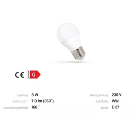 unieboek spectrum Spectrum LED Leuchtmittel Tropfenform 8W E27 matt 620lm warmweiß 3000K 160°