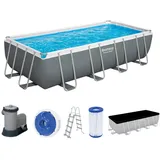 BESTWAY Power Steel Frame Pool Set 549 x 274 x 122 cm inkl. Filterpumpe