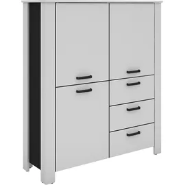 byLIVING Highboard 120 x 137 x 40 cm Schwarz/Weiß
