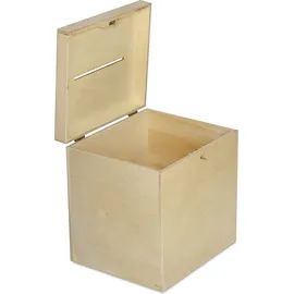 Creative Deco Holzkiste Kartenbox Hochzeit 29 x 25 x 30 cm 25-tlg. beige