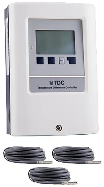 Barberi Steuereinheit für thermische Solaranlagen mit 3 Temperaturfühlern - 4 Input Pt1000, 2 Output on/off, 1 Output PWM oder 0–10 V L-H-D106-157-31