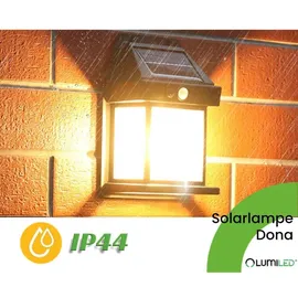 Lumiled Solar Wandleuchte Solarlampe Außenwandlampe mit Bewegungsmelder Warmweiß 3000K Außen Sicherheitslampe Gartenleuchte Wegbeleuchtung IP44