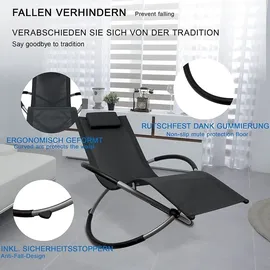 MuCoLa Schaukelliege 160 x 80 x 90 cm anthrazit klappbar