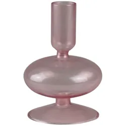 Kerzenständer AM DESIGN "aus roséfarbenem Glas", rosa (rosé), B:8,5cm H:13cm, Glas, Kerzenhalter, stilvolle Ergänzung für romantische Dekorationen
