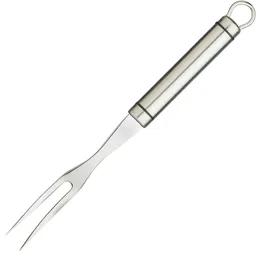 KitchenCraft Professional Fleischgabel, Edelstahl, kurzer ovaler Griff, spülmaschinenfest, Silber, 25cm Länge, 1 Stück