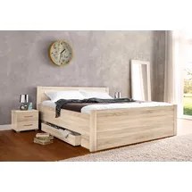 Priess Bett PRIESS "Husum Schlafzimmer Jugendzimmer Rahmenbett", braun (struktureichefarben hell), B:150cm H:85cm L:208cm, Betten, Jugendbett Bettgestell, mit Komforthöhe verschiedene Ausführungen hochwertige Premium Qualität