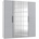 Level 200 x 216 x 58 cm weiß/Light grey mit Spiegeltüren