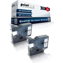 2x Kompatible Schriftbänder für Dymo D1 45020 Labelmanager 280 Labelmanager 300 Labelmanager 350 Labelmanager 350 D S0720600 12mmx7m Kassetten Pa...