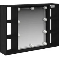 VidaXL LED-Spiegelschrank - Schwarzer Eiche 76 x 15 x