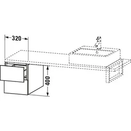 Duravit Unterschrank L-Cube 32x54,7cm, graph matt, f Kons, 2 Schub.