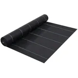 vidaXL Unkrautfolie Schwarz 2x25 m pp