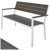 tectake® Gartenbank, 2-Sitzer, wetterfest, 128 x 59 x 88 cm