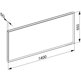 Keuco Royal Lumos 1400x650x60mm, 77 W, Licht einst, schw.-