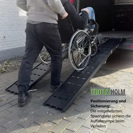 Baumarktplus TRUTZHOLM 2 x Auffahrrampe klappbar 228cm Traglast 1360 kg Alu schwarz Motorradrampe Verladerampe