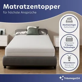 Cpt Ergonomische 7-Zonen Kaltschaum Matratzenauflage 180 x 200 cm weiß