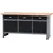 KÜPPER Werkbank m. 3 Türen & 3 Schubladen 84 x 170 x 60 cm Schwarz-Hellgrau
