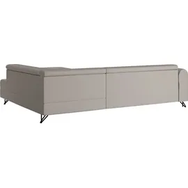 Sofnet Ecksofa mit Schlaffunktion und Bettkasten, Wohnlandschaft mit einstellbare Kopfstützen, Couch, Sofa, Bettsofa, Schlafsofa (Graphit (Kronos 22)