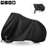 Minkurow Wasserdichte Fahrradabdeckung 210t Fahrradgarage Mit Schlosslöchern Wasserdichte Fahrradabdeckung Schutz Vor Staub Regen Schnee Uv 200x70x110cm Mit Tasche (schwarz)