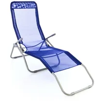 VCM Gartenliege 160 x 48 x 100 cm Blau