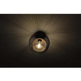 Nowa Deckenleuchte Deckenlampe Küchenlampe Gitter Flurleuchte schwarz gold D 30 cm