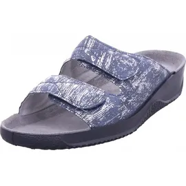 ROHDE Damen Pantolette aus Leder mit zartem Metallic-Schimmer Soltau-40 1958, Größe:38 EU, Farbe:Blau - 38