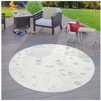 Kinderteppich Kinderzimmer Outdoor Teppich Kinder Rund Spielteppich, TT Home, rund, Höhe: 10 mm beige Ø 120 cm x 10 mm