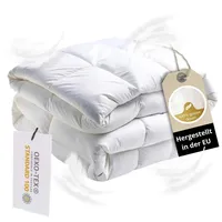 MAXIGA Ganzjahres Daunendecke 200x200 – 80% Gänsedaunen & 20% kleine Daunenfederchen, leicht, atmungsaktiv, waschbar, , allergikerfreundlich - Weiß