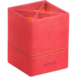 Rhodia Rhodiarama Stifteköcher aus Kunstleder, 8x8x11cm - Koralle 194537C