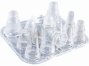 SCHNEIDER Tüllenkassetten-Set, Polykarbonat, transparent, Beinhaltet verschiedene Tüllen mit 2 Adaptern, 2 Verschlüssen und Tüllenbürste, 8 Dekortüllen, 1 Berliner Tülle