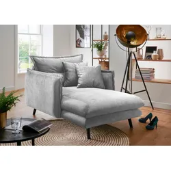 Loveseat INOSIGN "Lazio", silber, B:111cm H:101cm T:167cm, 100% Polyester, Sessel, moderner Sessel mit einer bequemen Polsterung, 2 Stk. Zierkissen