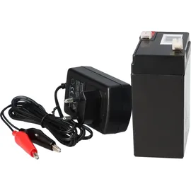 Q-Batteries Set - Bleiakku und Ladegerät - 6V 4,5Ah Q-Batteries Akku 0,6A Lader