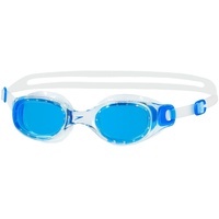 Speedo Futura Classic Schwimmbrille, bequemer, verstellbarer Sitz, Anti-Fog-Gläser, klar und blau, Größe Erwachsene Unisex
