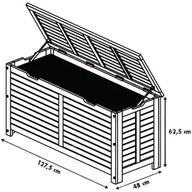Primaster Aufbewahrungsbox Borneo 127 x 48 x 62,5 cm Schwarz