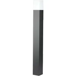 Außen Steh Lampe ALU Grundstück Stand Sockel Leuchte Garten Strahler schwarz im Set inkl. LED Leuchtmittel