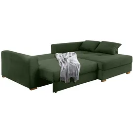 luma-home Eckcouch Cord 3-Sitzer Grün