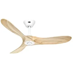Energiespar Deckenventilator ECO GENUINO 122 - Lack Matt Weiß / Holz natur