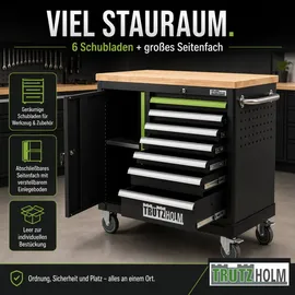 Trutzholm Werkstattwagen Stahl 108 x 46,5 x 77 cm grün/schwarz leer