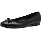 TAMARIS Comfort Damen Ballerinas aus Leder mit Schleife, Schwarz (Black), 38 EU