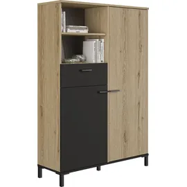 Gami Highboard 102 x 150 x 36 cm Braun / Schwarz