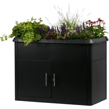 Dobar XL Hochbeet aus Metall mit Unterschrank 107 x 58 x 78 cm Anthrazit