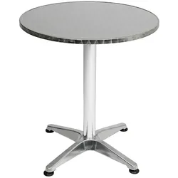 4-tlg. Bistro Garnitur Balkonset Garnitur Tisch + 3 Stapelstühle Ø60xH70cm