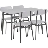 Beliani Esszimmer, Set VELDEN Hellgrau 4-Sitzer
