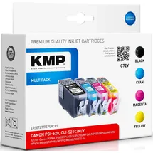 KMP C72V kompatibel zu Canon CLI-521 CMY + PGI-520BK schwarz (1508,0005)