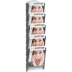 Wand-Plastikhalter für Prospekte - 1x5 A4, grau
