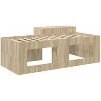 vidaXL Hochbett mit Schreibtisch 80 x 200 cm Eiche braun