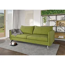 s-style möbel 3-SITZER-SOFA Pulse Grün Luxusmicrofaser