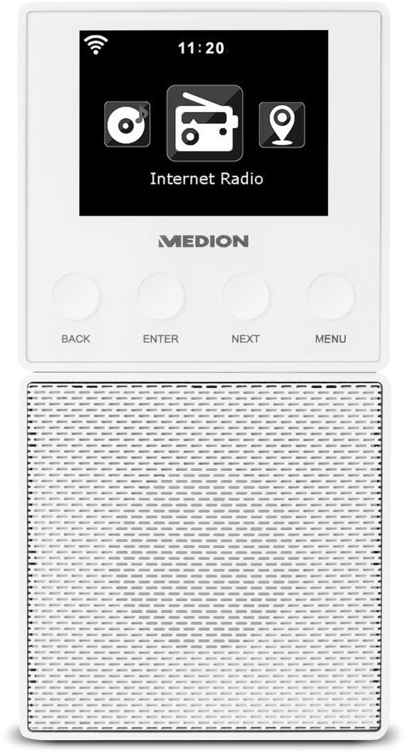 MEDION E85032 MD 87248 WLAN Internet Küchen Steckdosenradio (abnehmbarem Streaming Lautsprecher, integriertes Netzteil mit Ladefunktion, DLNA, UPnP, Steuerung per App)