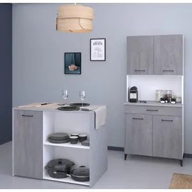Parisot Buffet Set Malice 3 Betonoptik/Weiß